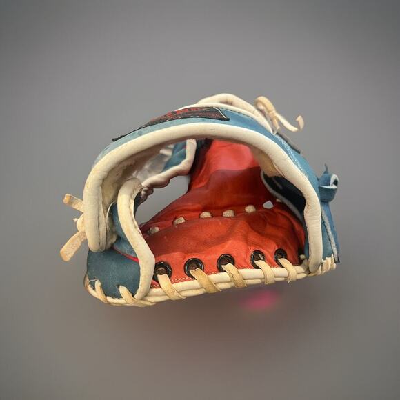 VTG B-Line B Line Baseball Glove Red White Blue Leather Custom Built 900 Taiwan - Picture 7 of 12